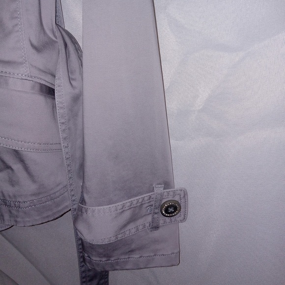 NWT White House Black Market Casual Short Chrome Color Trench Jacket Size 00 - Picture 10 of 16